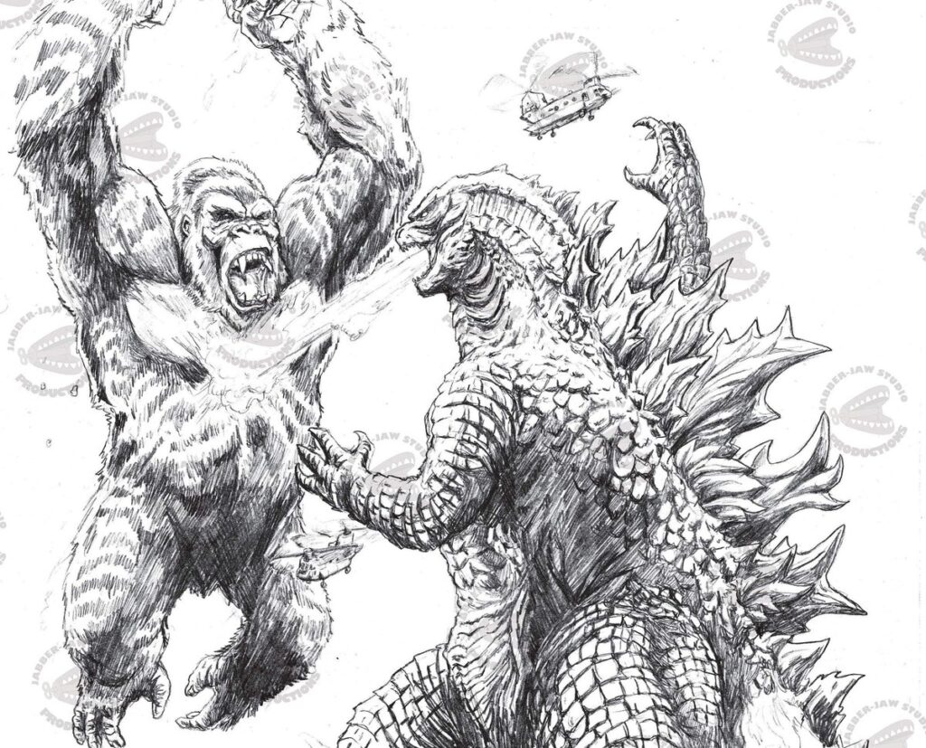 Godzilla Vs Kong Coloring Pages Printable Printable Templates