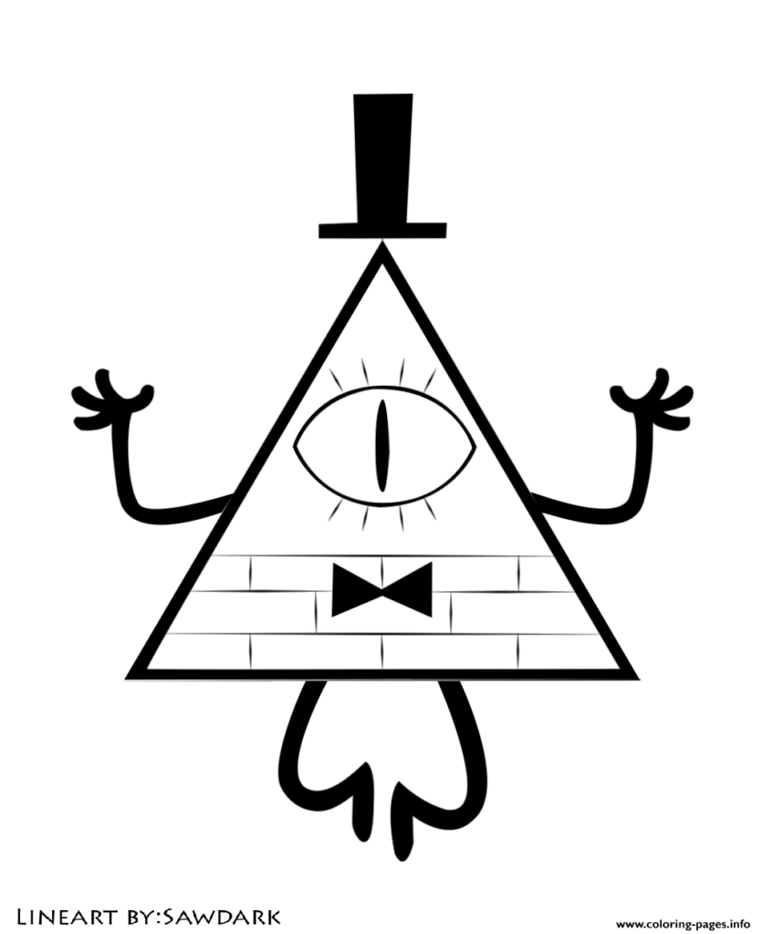 Gravity Falls Bill Cipher Coloring Page Printable