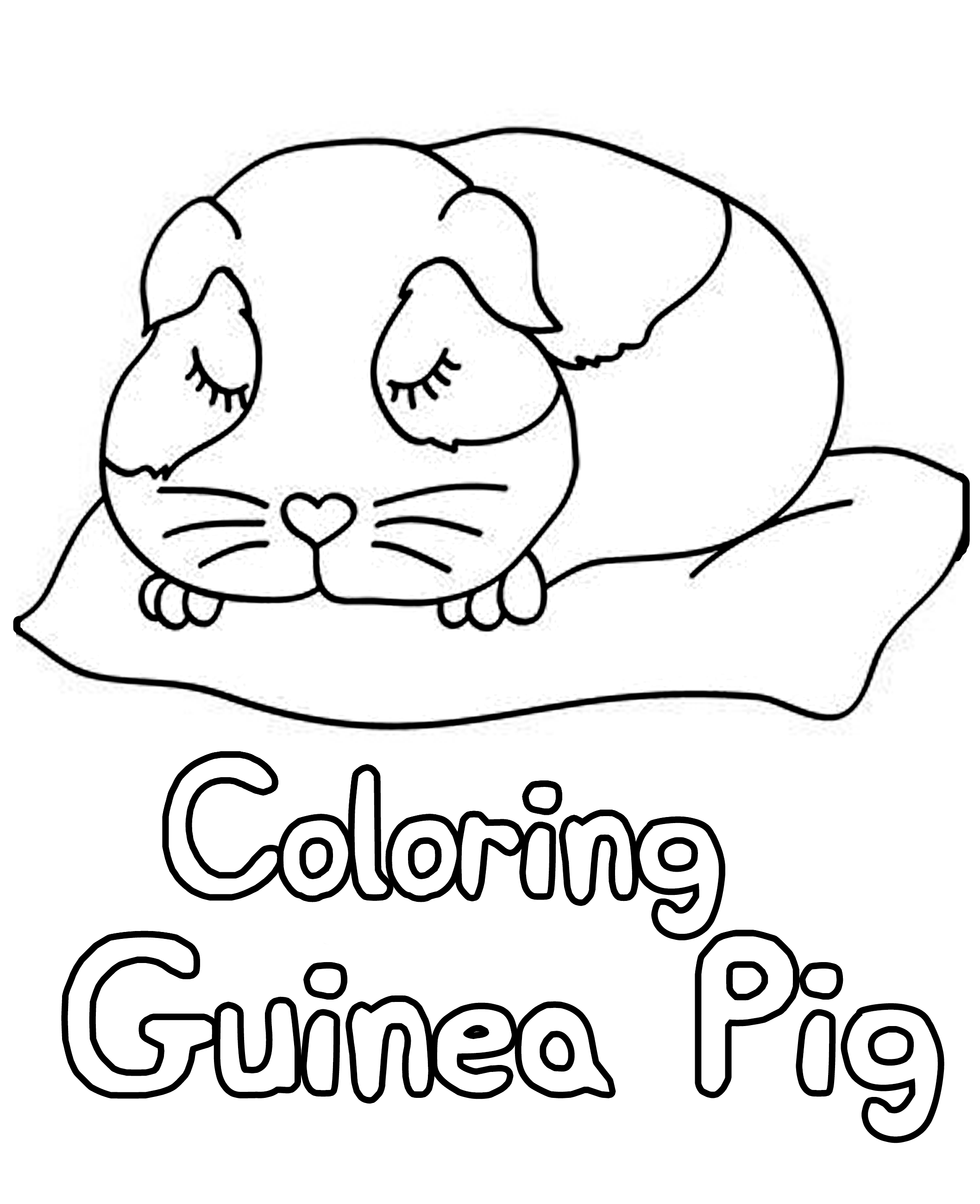 Guinea Pig Coloring Pages For Kids Printable