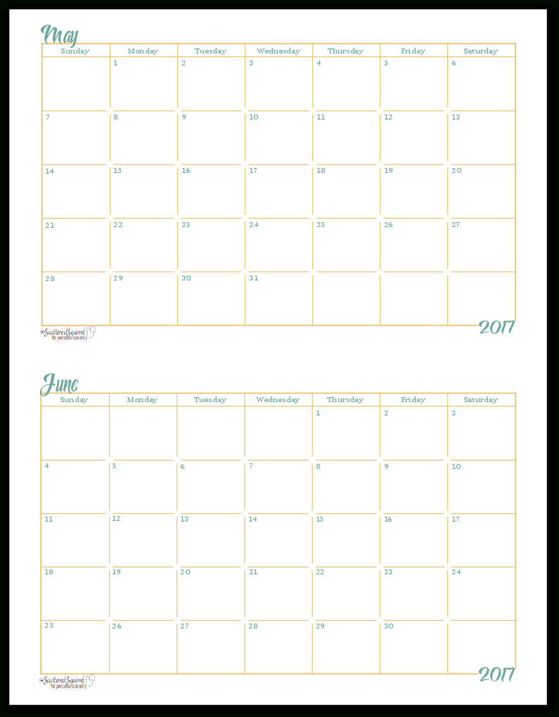 Half Page Calendar Template Shel Yolane