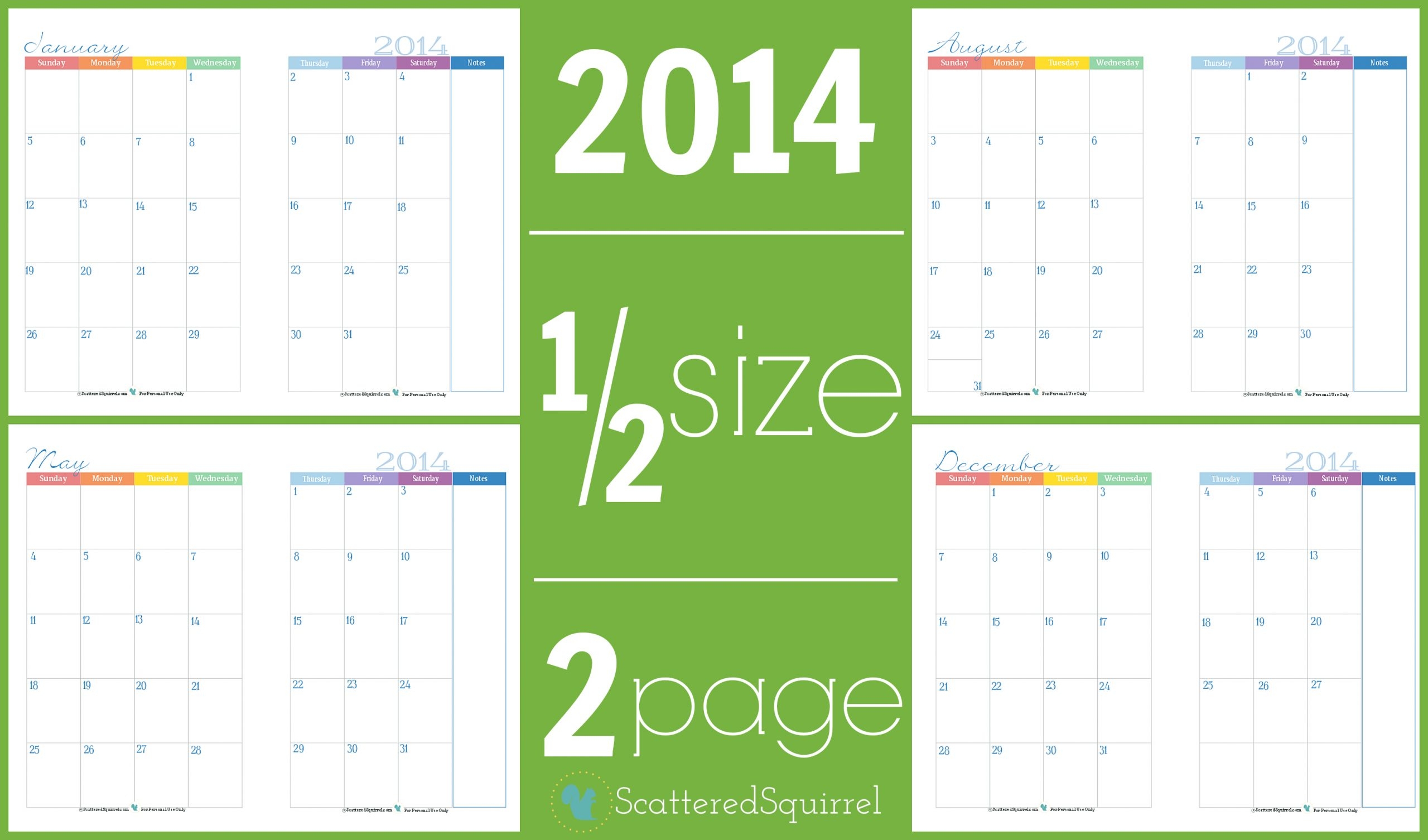 Half Page Printable Monthly Calendars Free Printable Download