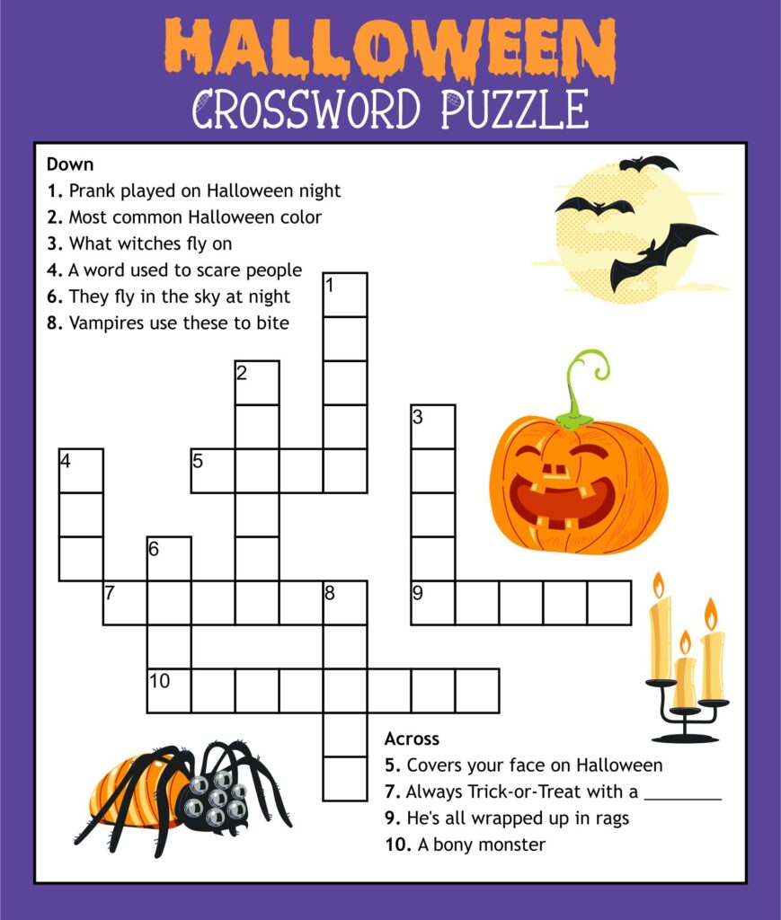 Halloween Crossword Puzzles 15 Free PDF Printables Printablee