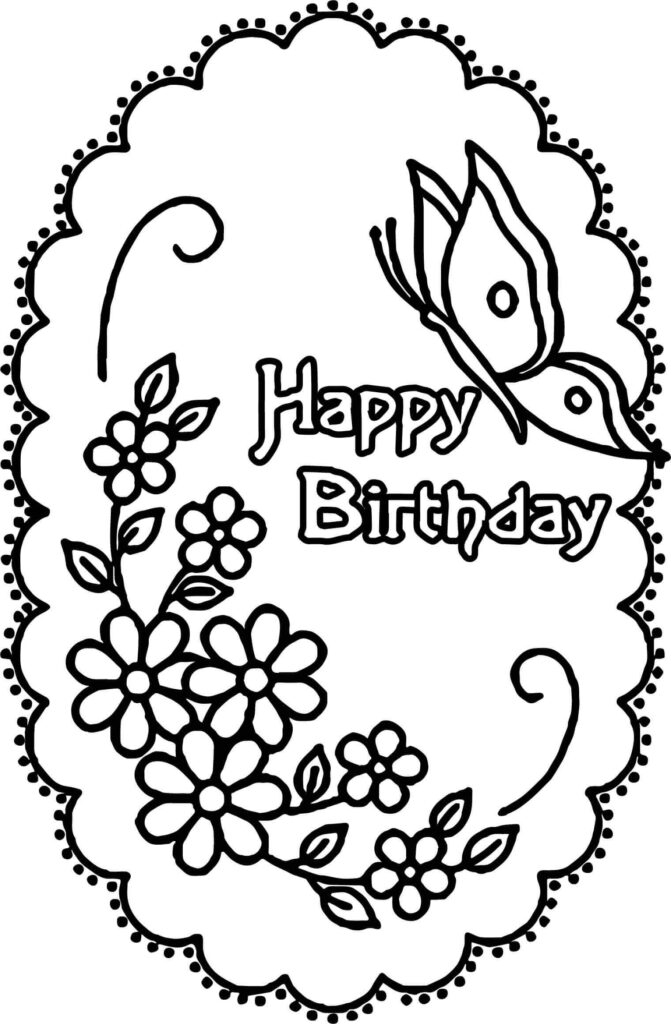 Happy Birthday Coloring Pages Printable Coloring Pages