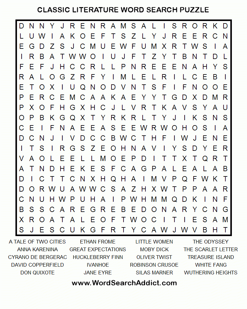 Hard Printable Word Search Puzzles For Adults