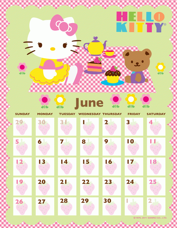 Hello Kitty Printable Calendar Calendar Templates