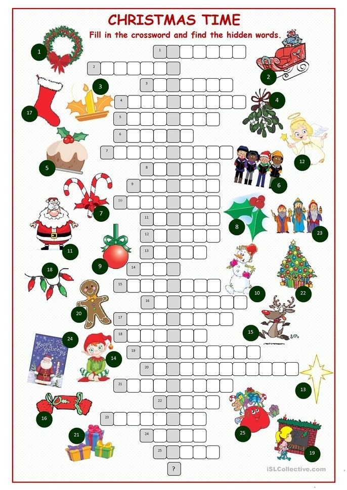 Holiday Crossword Puzzle Printable Printable Word Searches