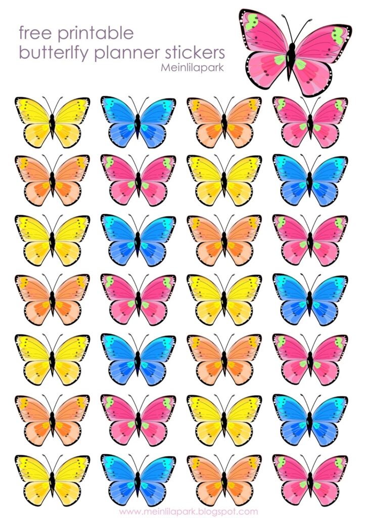 How To Make A 3d Paper Butterfly Free Printable Butterfly Sticker 