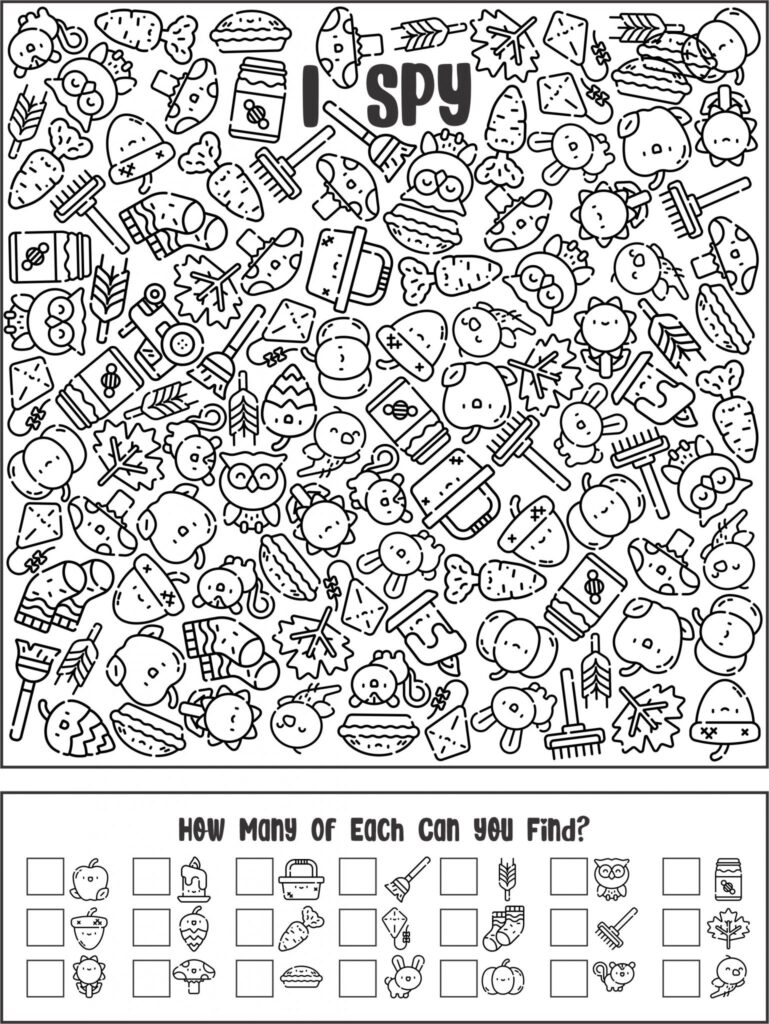 I Spy Printable Worksheets