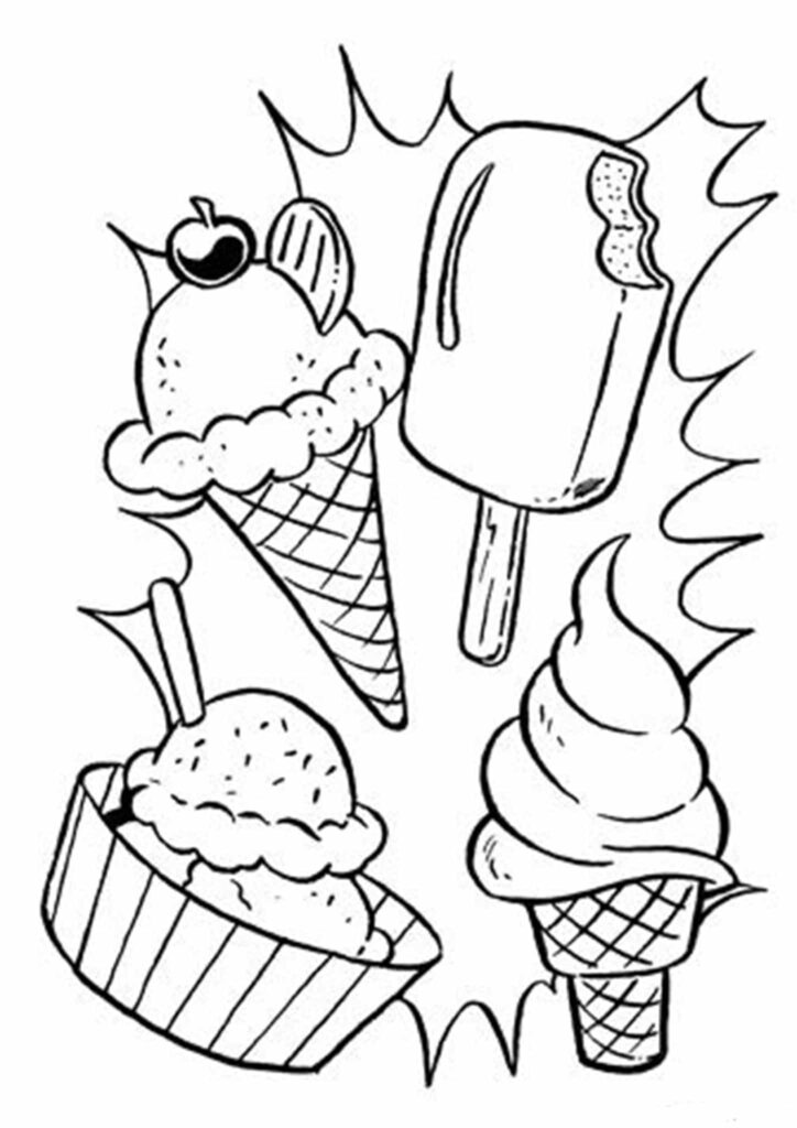 Ice Cream Coloring Pages Free Printable