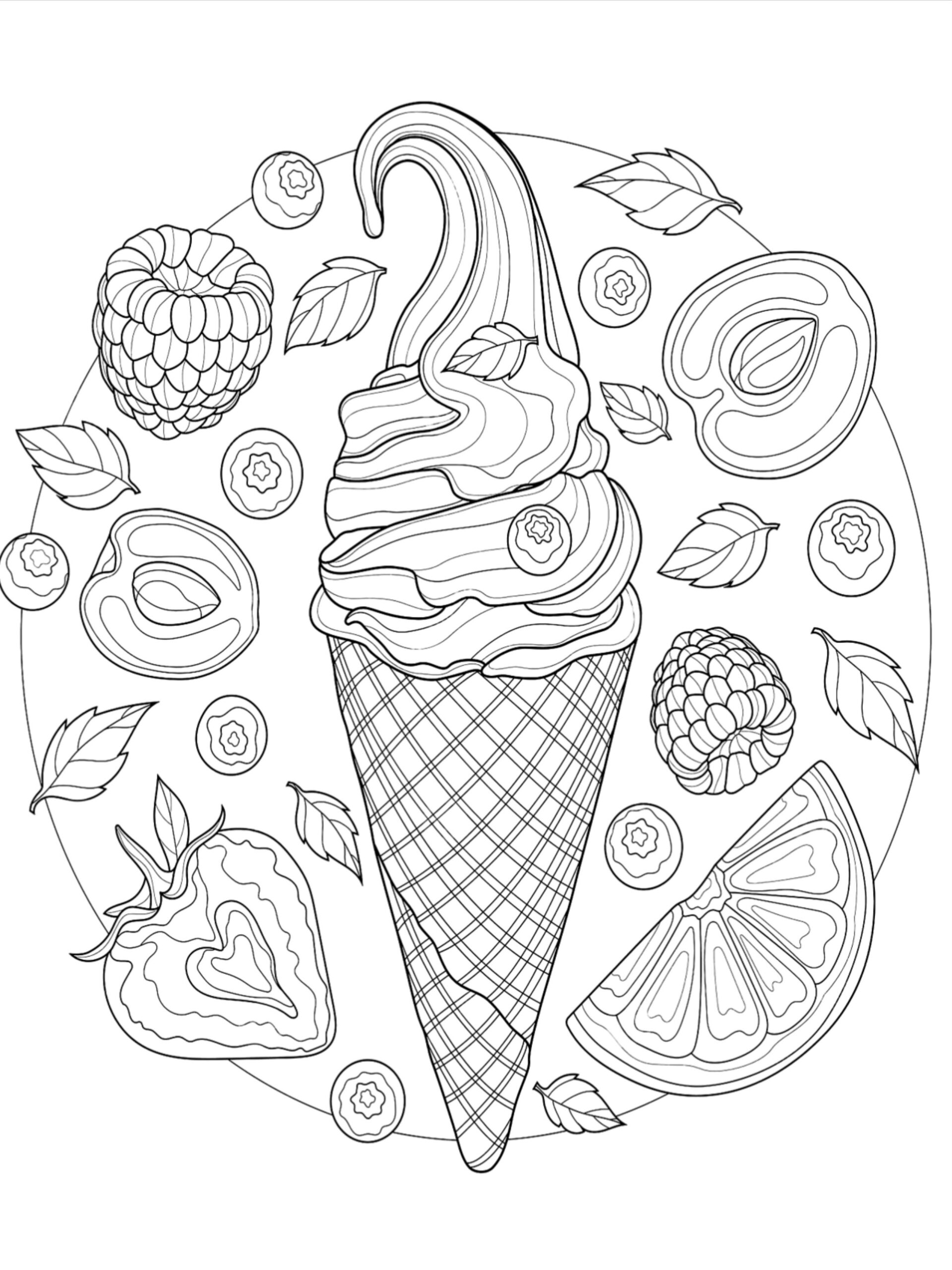 Ice Cream Coloring Pages Free Printable