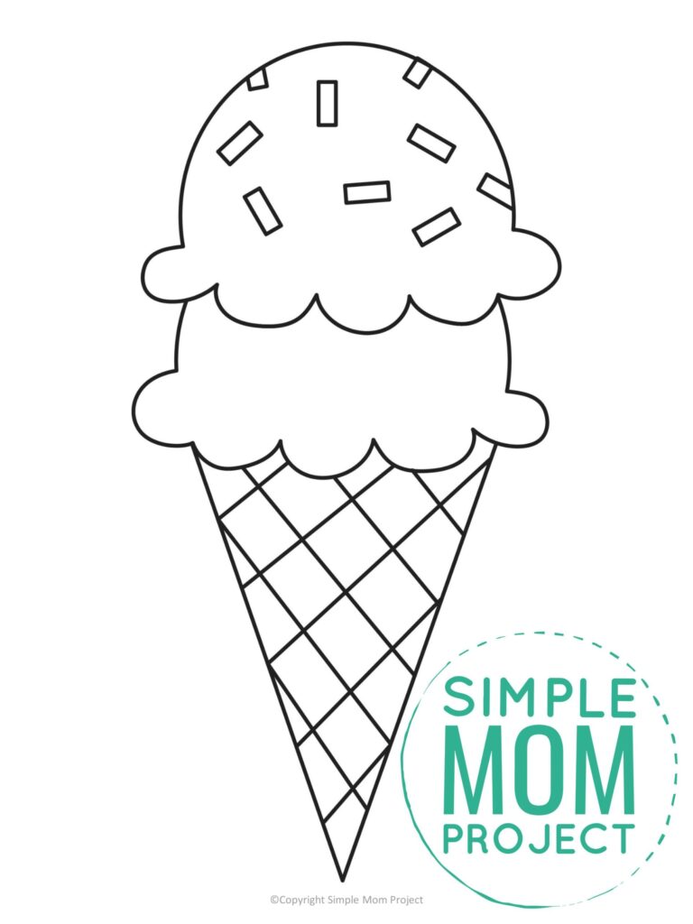 Ice Cream Cone Coloring Page Printable