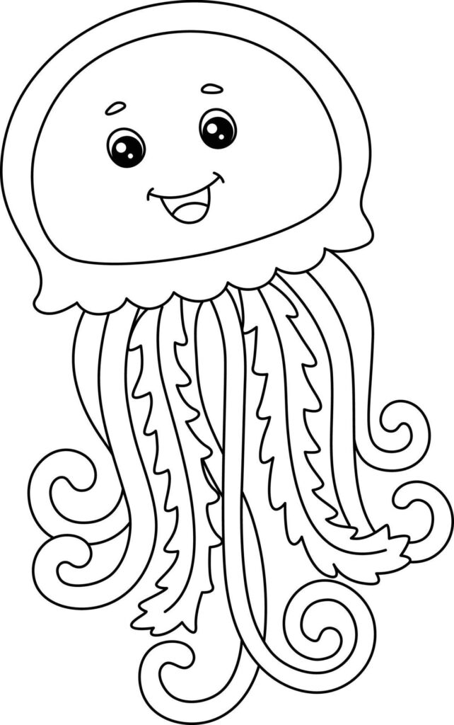 Jellyfish Coloring Page Isolated For Kids 5163230 Vector Art At Vecteezy