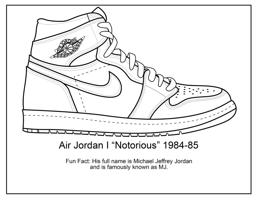 Jordan Shoes Coloring Pages Free Printable
