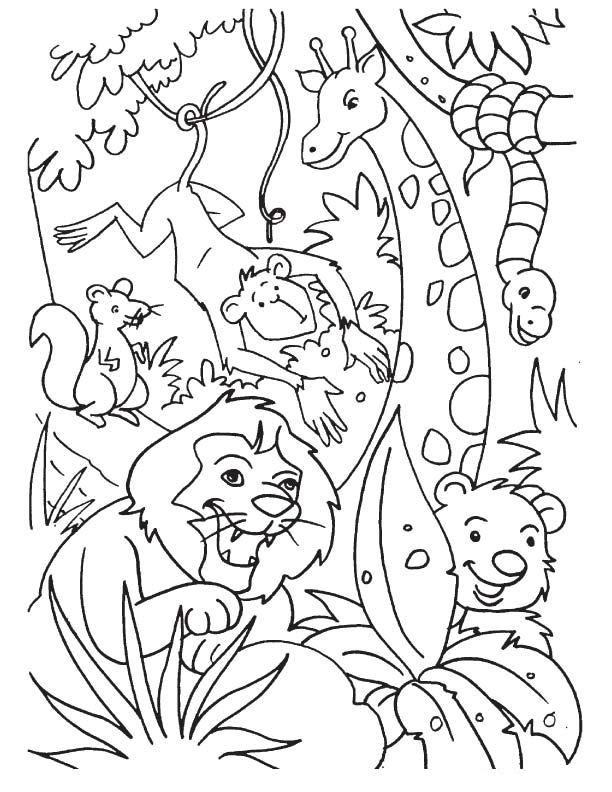 Jungle Printable Coloring Pages