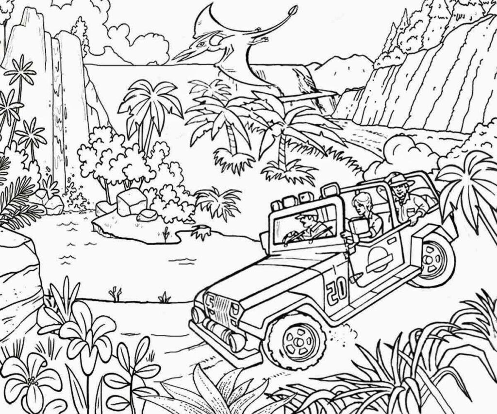 Jurassic Park Coloring Pages Free Printable Templates