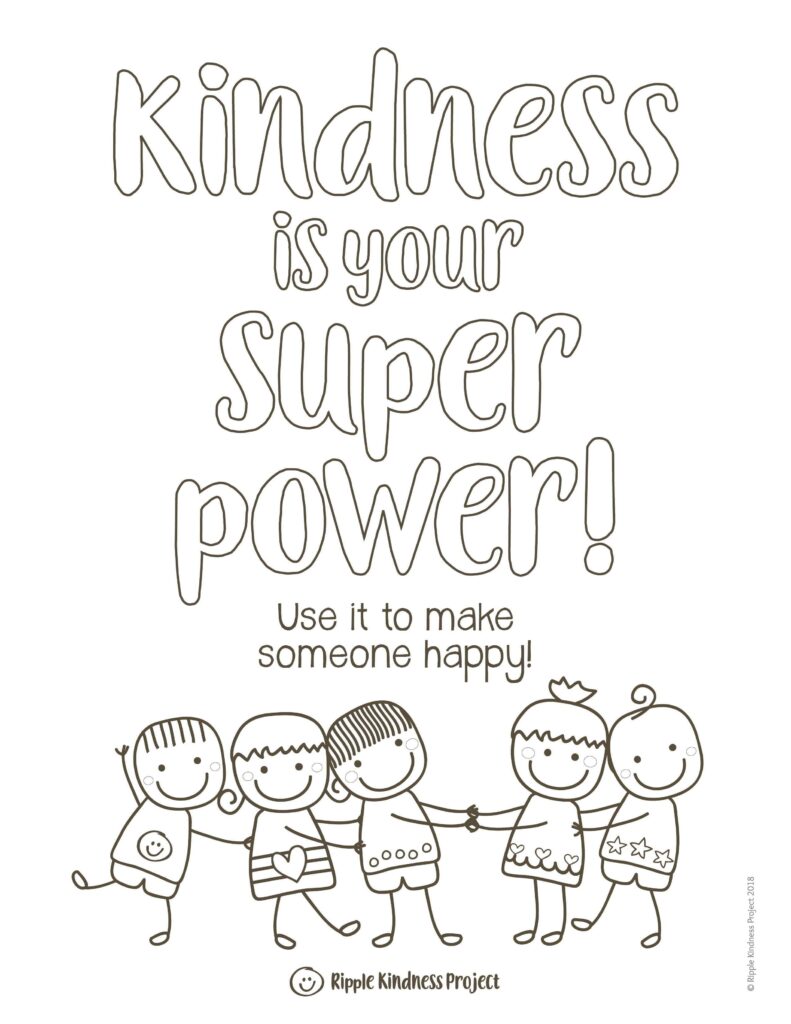 KINDNESS COLORING PAGES Affirmations Quotes Posters Build Character