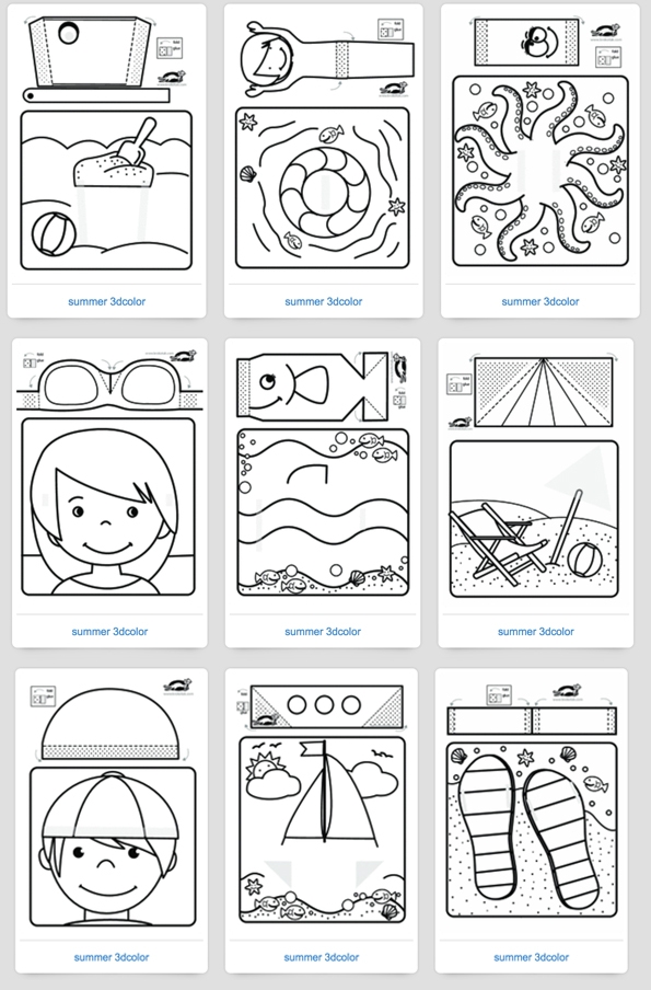 Krokotak 3D Colouring Pages