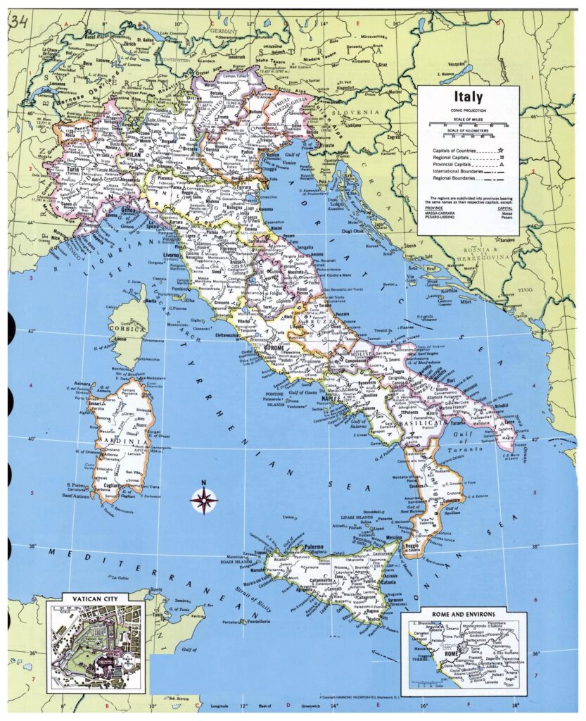 Large Map Of Italy Printable