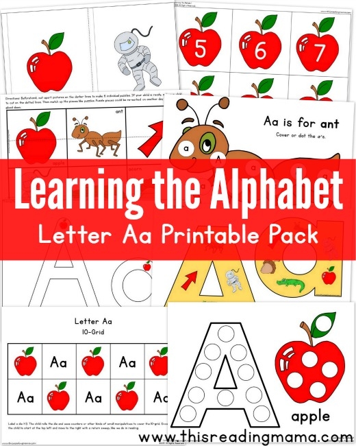 Learning The Alphabet Letter Aa Printable Pack FREE This Reading