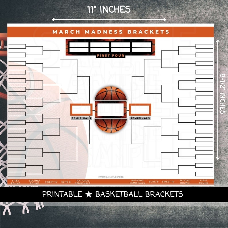 March Madness Printable Brackets Ncaa Brackets Template PDF Basketball