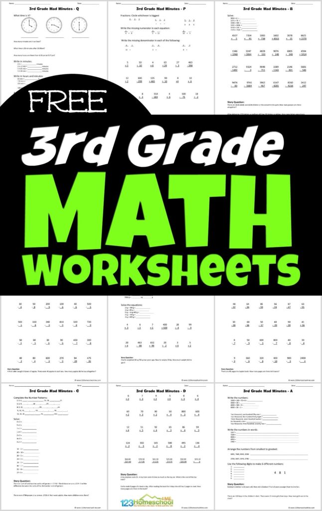 Math For 3rd Graders Free Worksheets