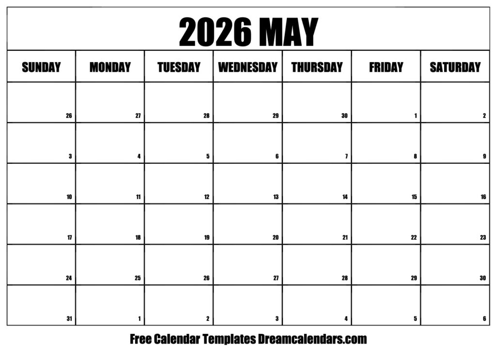 May 2026 Calendar Free Printable With Holidays And Observances