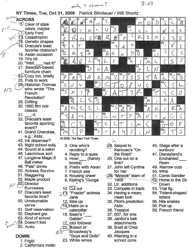 Merl Reagle Printable Crossword Puzzles