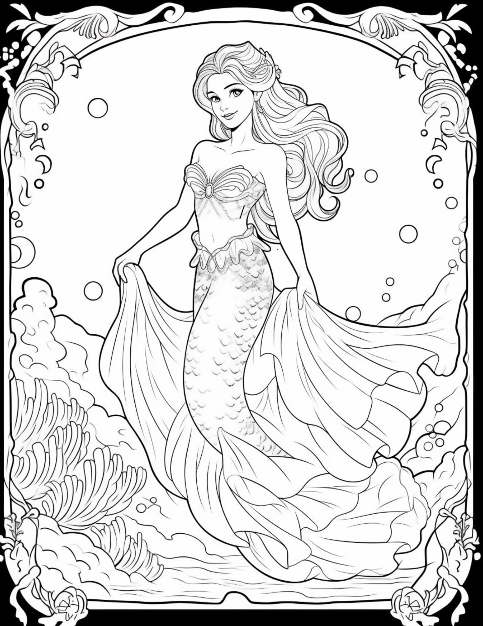 Mermaids 42 Mermaid Coloring Pages For Children And Adults Free Download