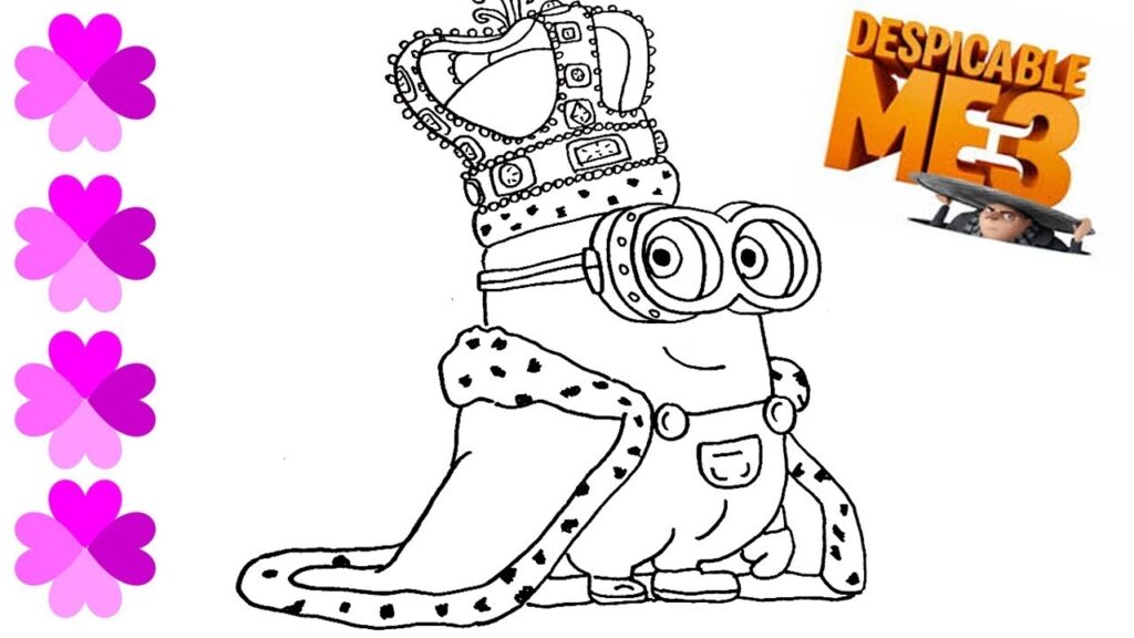 Minions King Bob Coloring Pages Free Printable Templates
