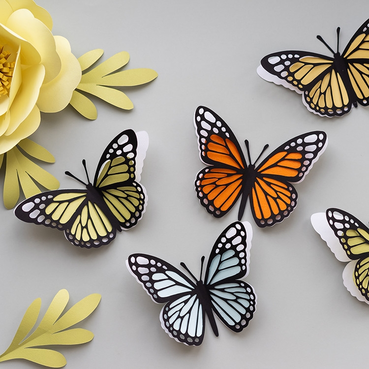 Monarch 3D Paper Butterfly Template OGCrafts