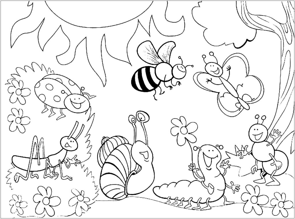 Nature Insects Coloring Pages For Kids