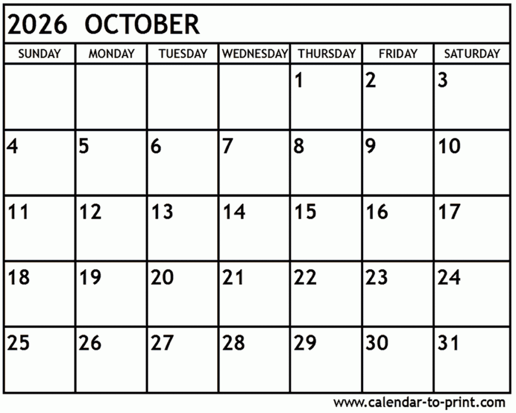 Navigating Time A Comprehensive Guide To October 2026 Calendars 