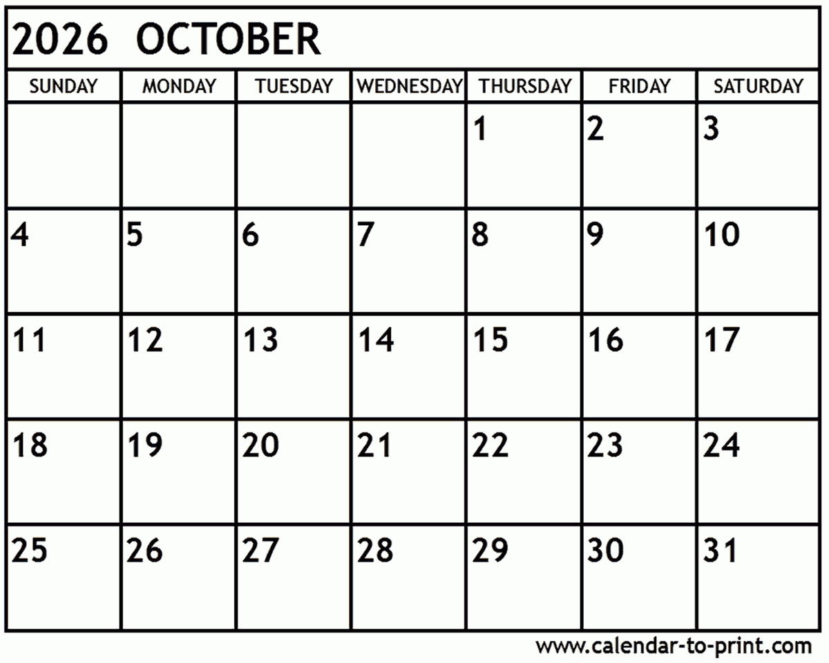 Navigating Time A Comprehensive Guide To October 2026 Calendars