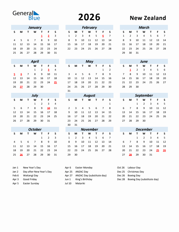 Navigating Time A Comprehensive Guide To The 2026 New Zealand Calendar 