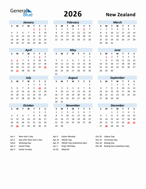 Navigating Time A Comprehensive Guide To The 2026 New Zealand Calendar