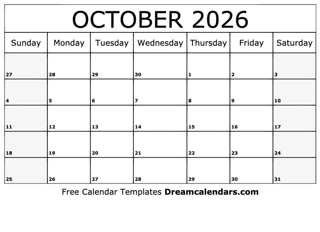 Navigating Time A Comprehensive Guide To The October 2026 Printable