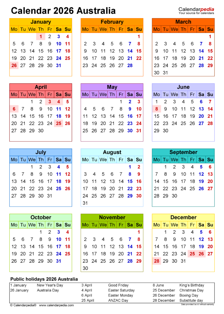 Navigating Time A Guide To Free Calendars For 2026 In Australia