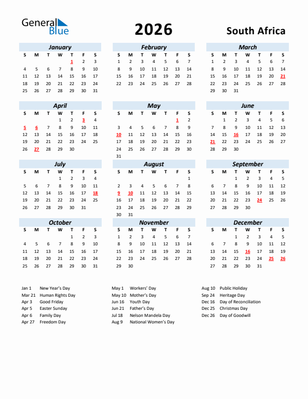 Navigating Time A Guide To Free Calendars For 2026 In South Africa