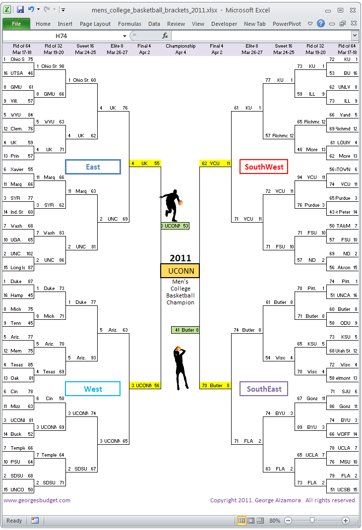 Ncaa Bracket Excel Template