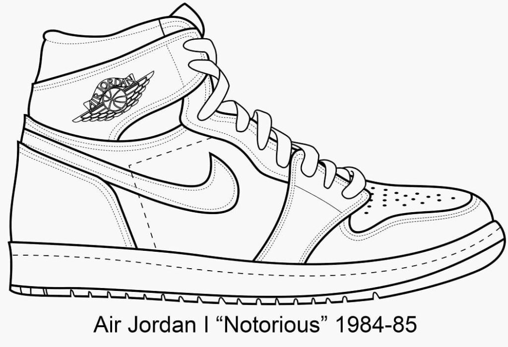 Nike Air Jordan 1 Coloring Page Free Printable Coloring Pages For Kids