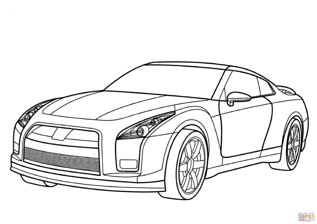 Nissan GT R Coloring Page Free Printable Coloring Pages