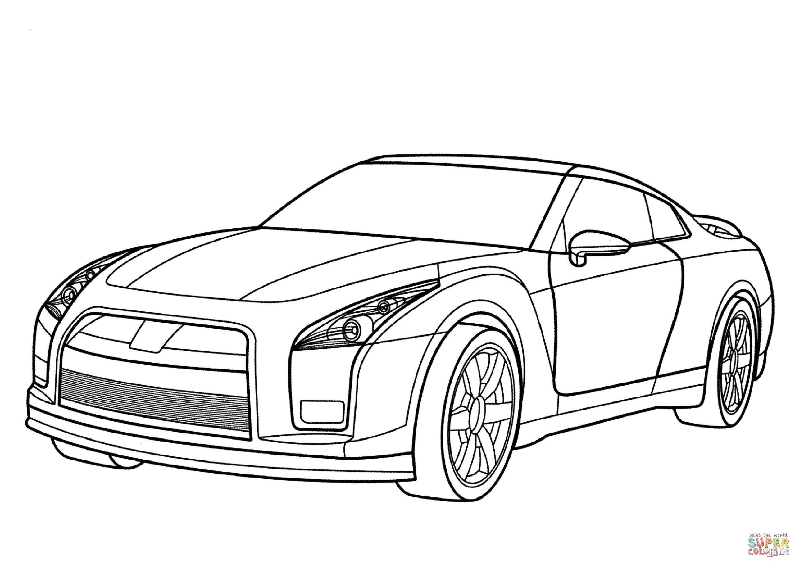 Nissan GT R Coloring Page Free Printable Coloring Pages