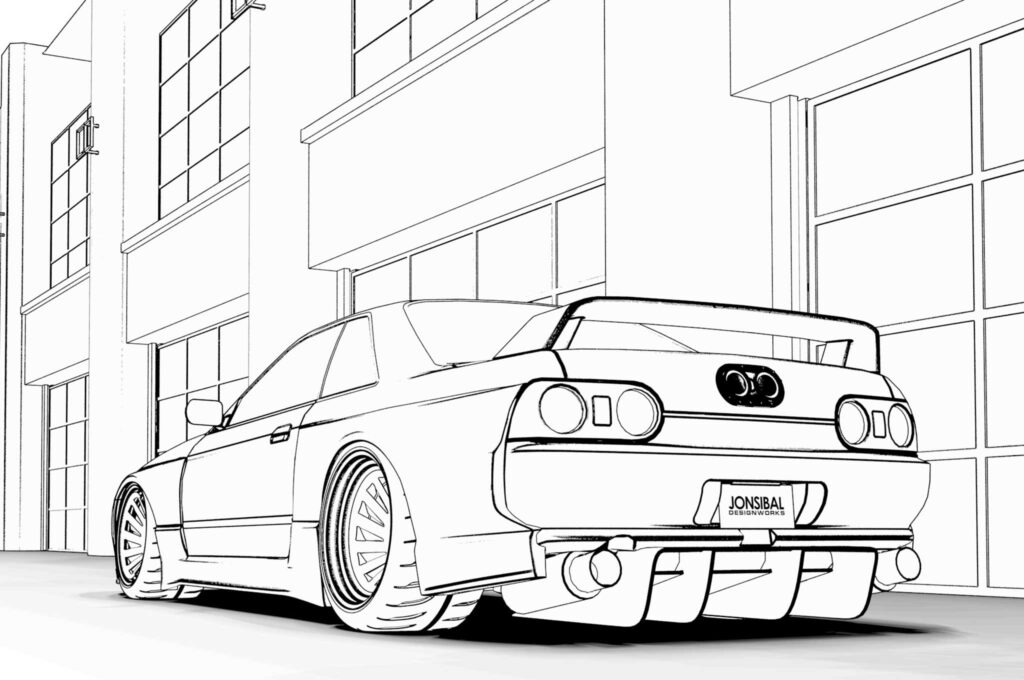 Nissan Gt R Coloring Pages Coloring Pages