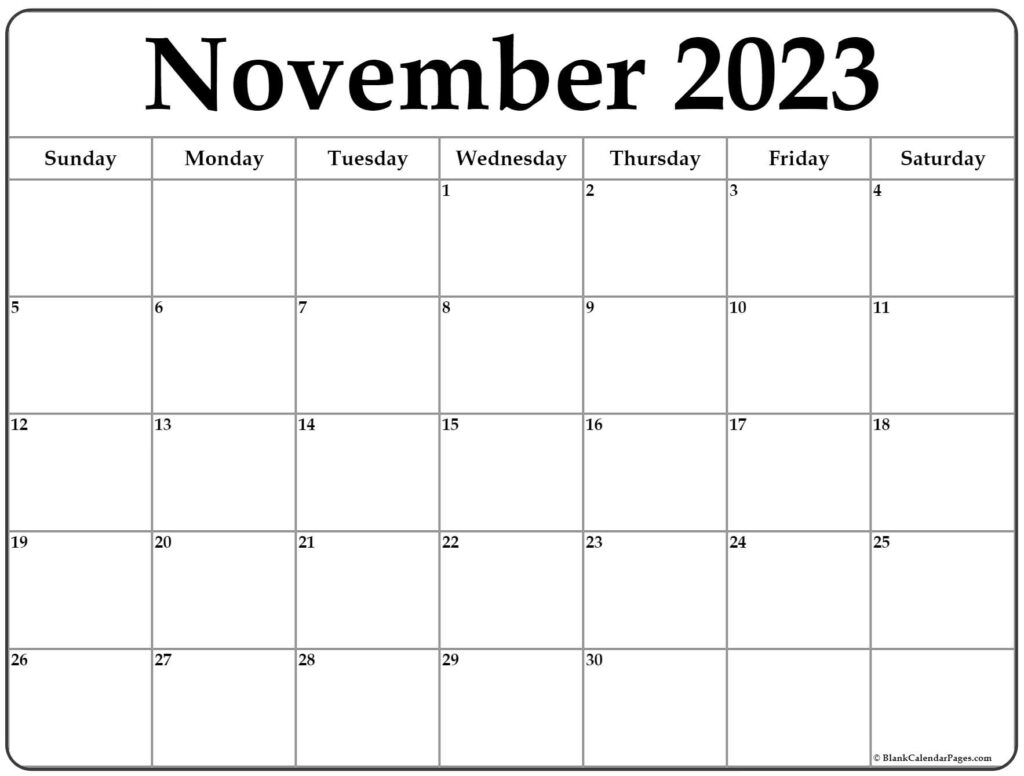 November 2023 Calendar Free Printable Calendars