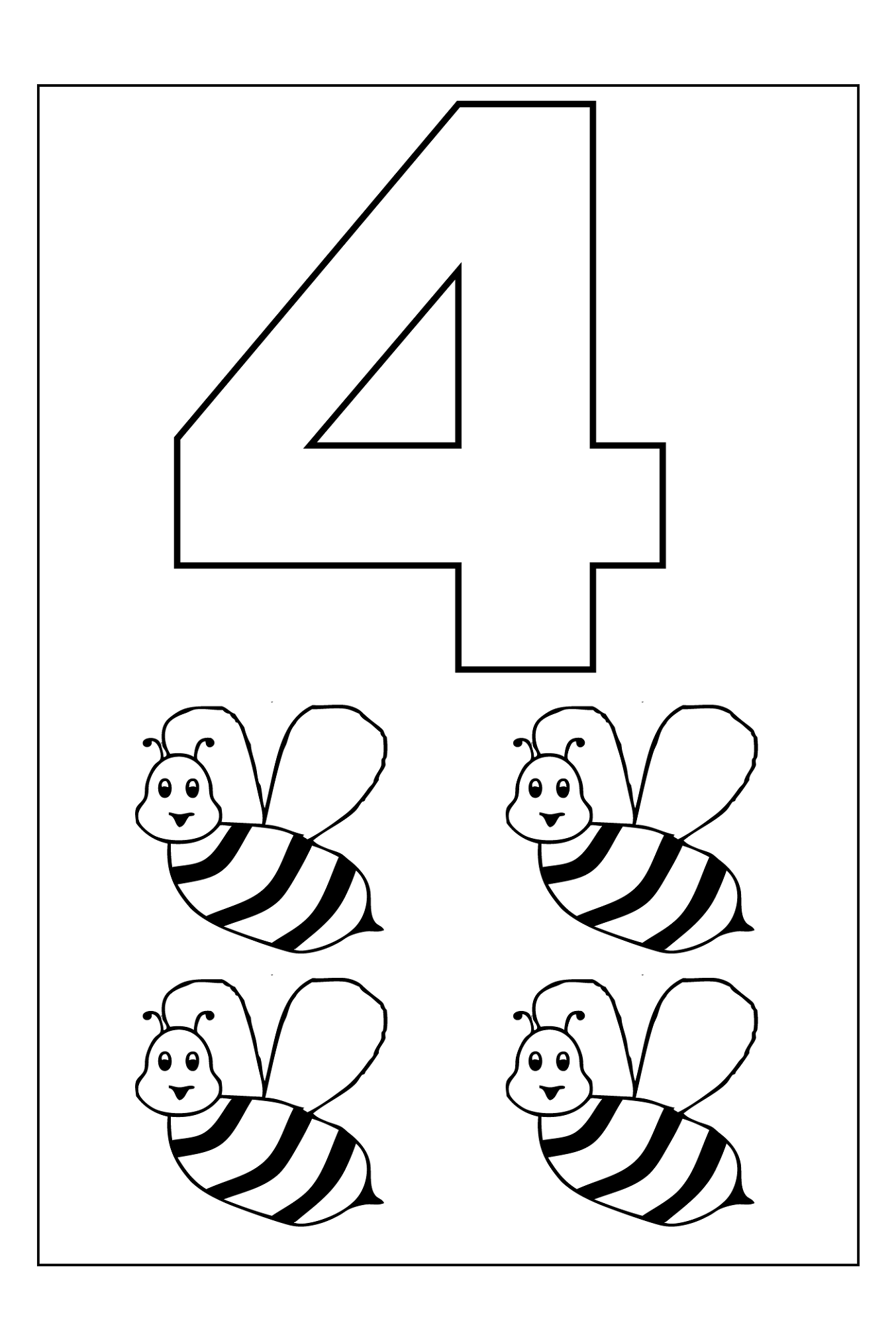 Number 4 Printable Worksheets