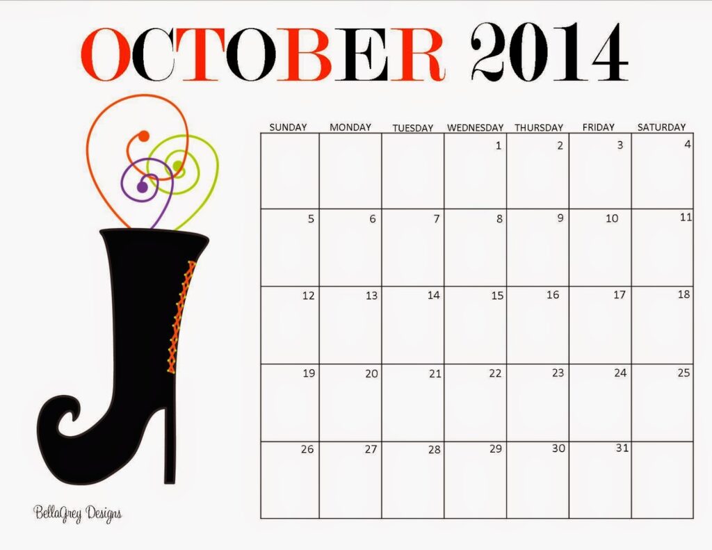 October Printable Calendar