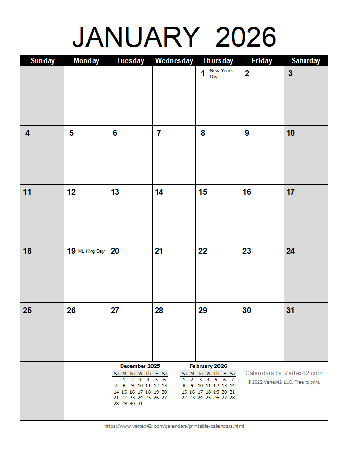 Organizing Your Future A Guide To Vertex42 s Printable Calendars For 