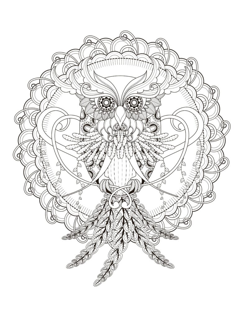 OWL Coloring Pages For Adults Free Detailed Owl Coloring Pages