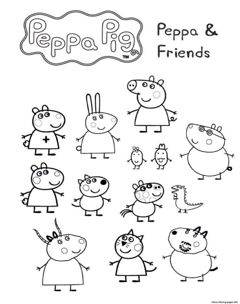 Peppa Pig Friends Coloring Pages Printable