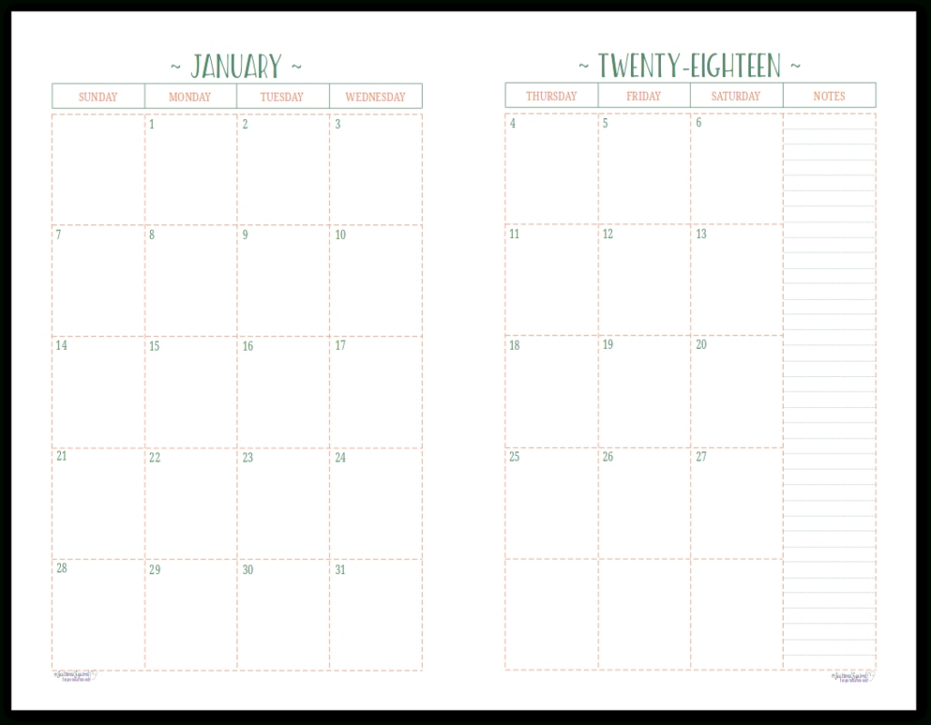 Pick Printable Calendar Half Page Calendar Printables Free Blank